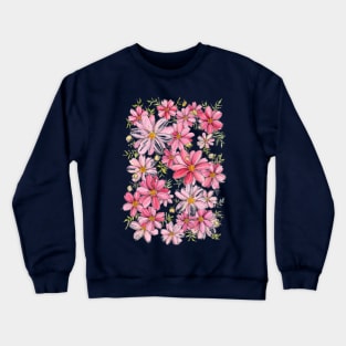 Pink Floral Pattern Crewneck Sweatshirt